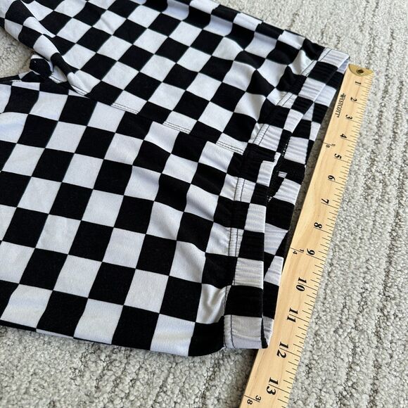 Leggings Depot Bike Shorts Checkered Black White Size Large Spandex 80s 90s Core - Picture 8 of 11
